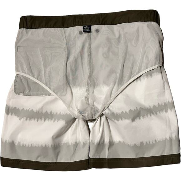 Brooks Brothers Men’s Newport 7" Tie-Dye Print Swim Trunks Green Zipper Fly Sz M - Picture 5 of 7